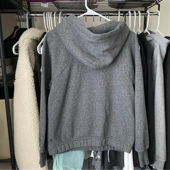 LULULEMON Warm For Winter Cotton Terry Hoodie, Heathered Speckled Black / Grey - Picture 5 of 7